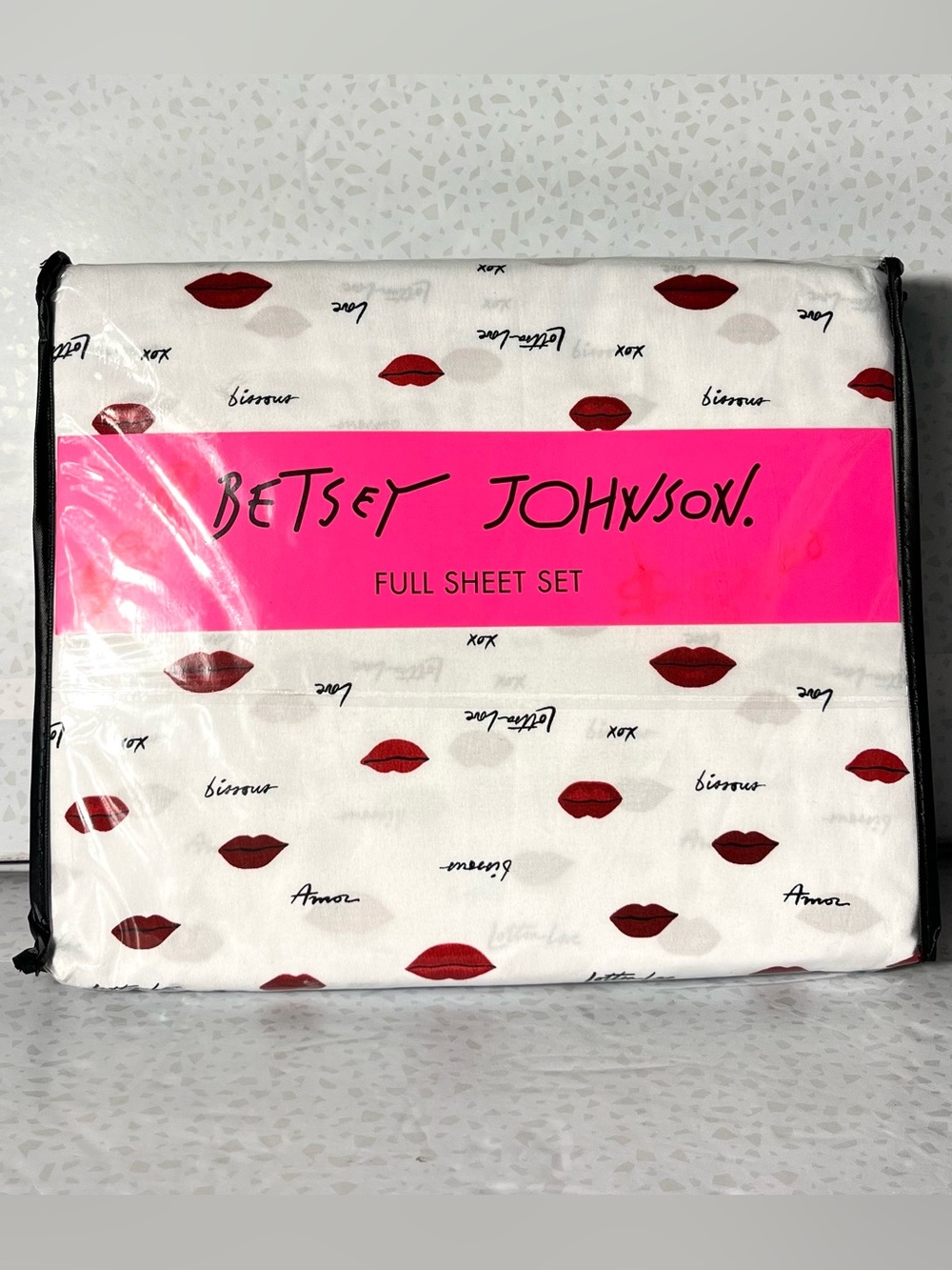 Betsey Johnson Love Lips Full Size Sheet Set